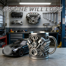 SoFuzijia V8 engine mug on your desk inspires daily drive.