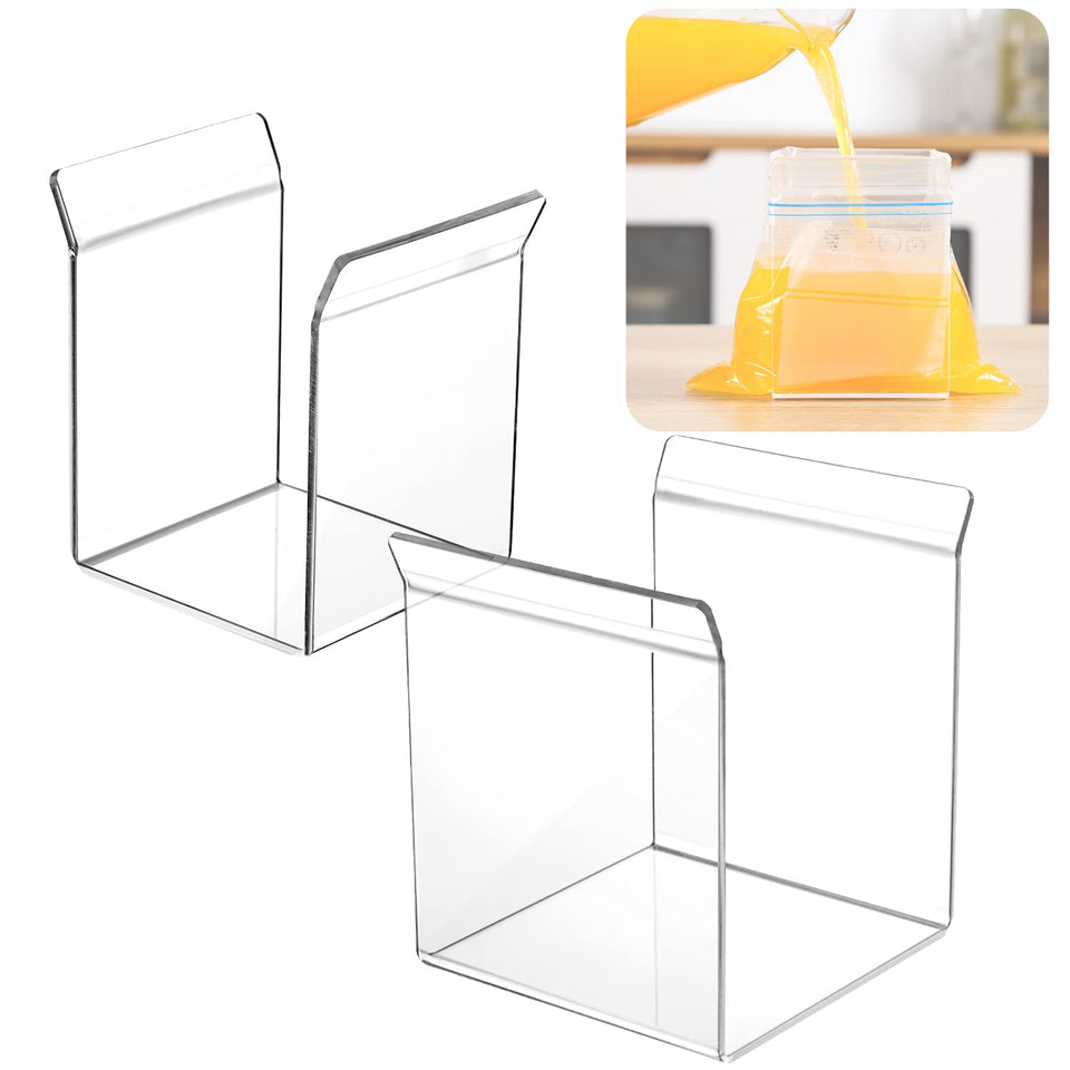 SOGUAOLO Ziplock Bag Holder front view reduces spills during filling.