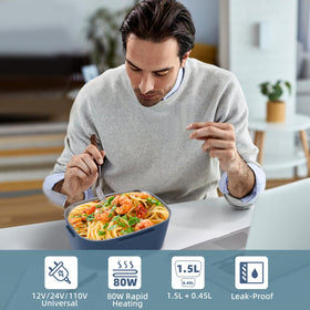 SOHIDA electric lunch box ergonomic handle enables easy carrying during commutes.