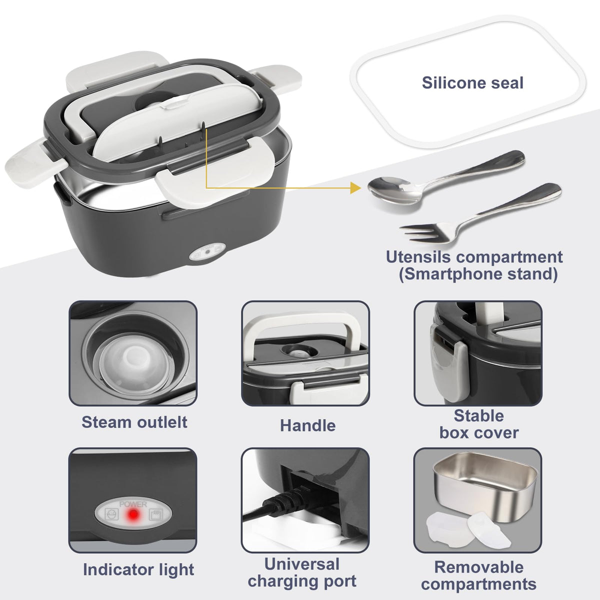 SOHIDA lunch box-leakproof-seal prevents spills during transport.