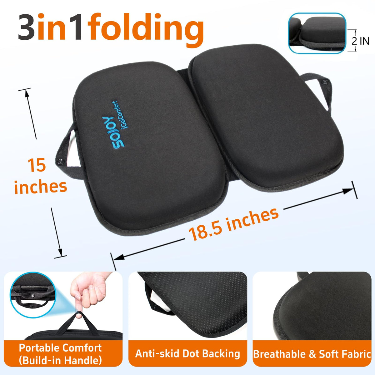 Sojoy iGelComfort gel-memory foam core detail highlights supportive comfort along the spine