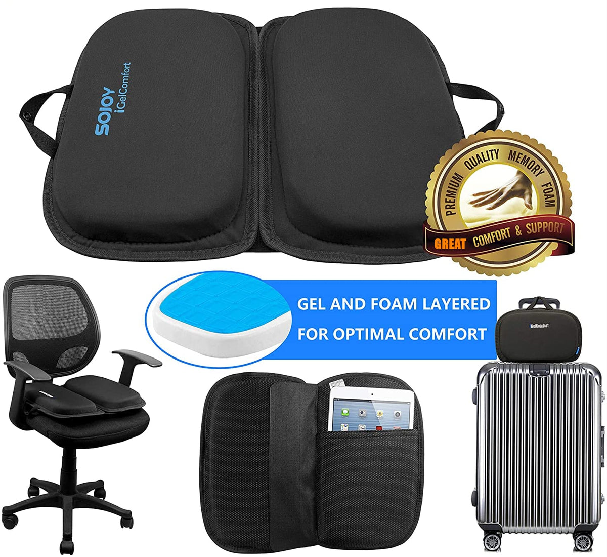 Sojoy iGelComfort pregnancy-friendly comfort supports seated moments during daily routines