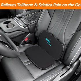 Sojoy iGelComfort tailbone-support angle highlights pressure-relief for upright seating