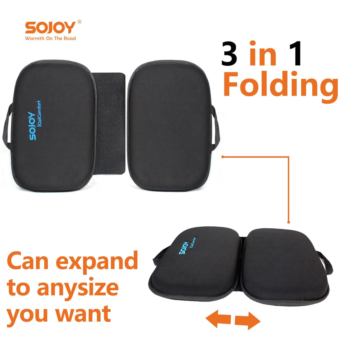 Sojoy iGelComfort travel-friendly profile demonstrates easy packing for trips and commutes