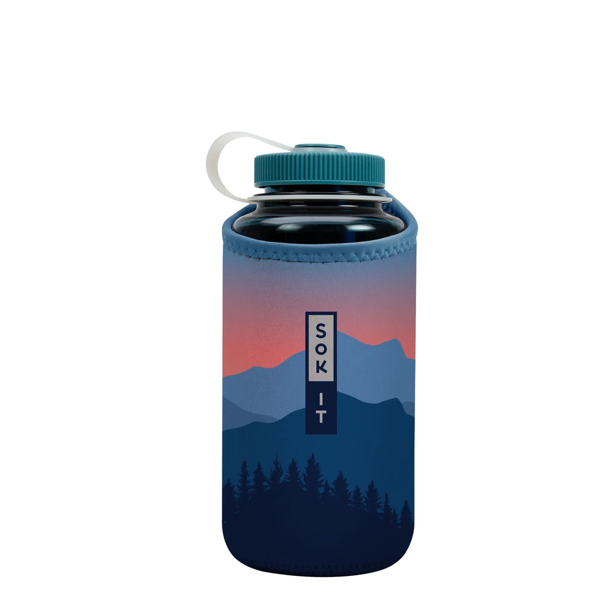 Sok It BotlSok sleeve in Blue Ridge keeps 32oz Nalgene bottles insulated for cold drinks