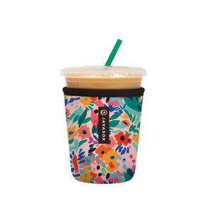 Sok It JavaSok abstract floral sleeve fits 16–20oz cups and keeps drinks colder longer.