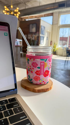 Sok It JavaSok sleeve around cold soda, compact and portable.
