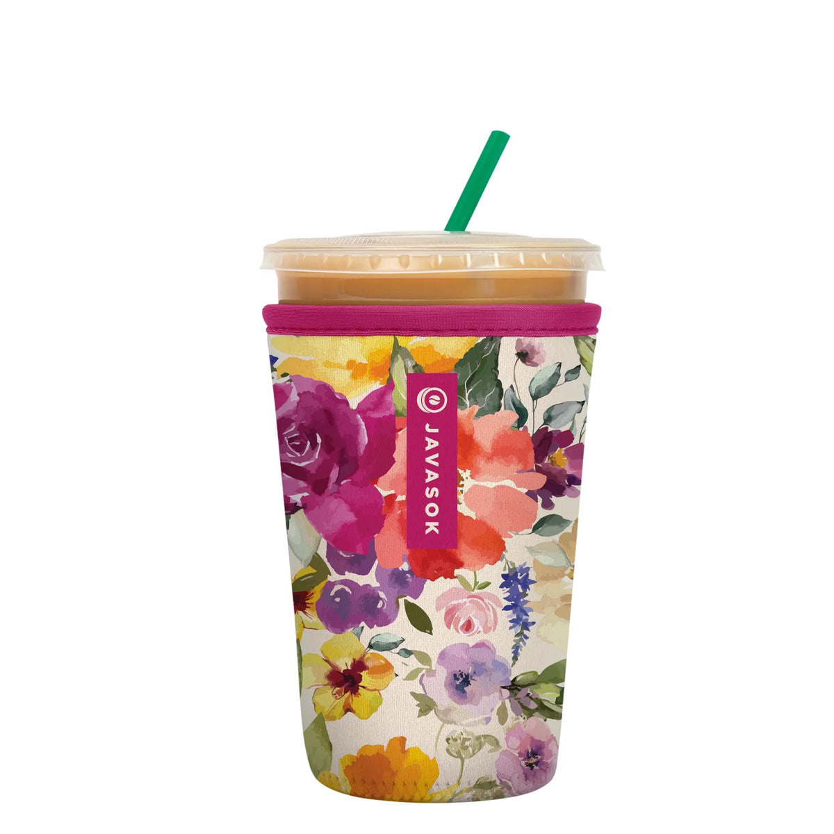 Sok It JavaSok iced coffee sleeve in Blooming Bright keeps beverages chilly on the go