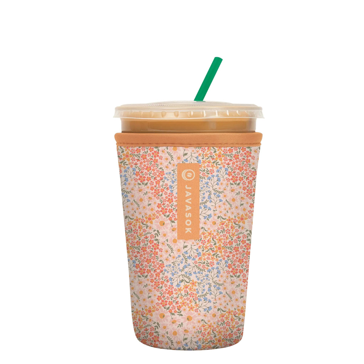 Sok It JavaSok iced coffee sleeve in dainty florals keeps drinks cold for longer.