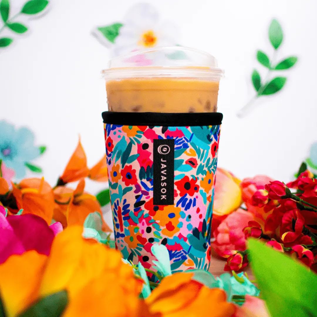 Sok It JavaSok insulated neoprene sleeve highlights thermal protection for iced drinks.