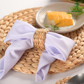SOKFARM handcrafted water hyacinth rings elevate casual to formal dinners.