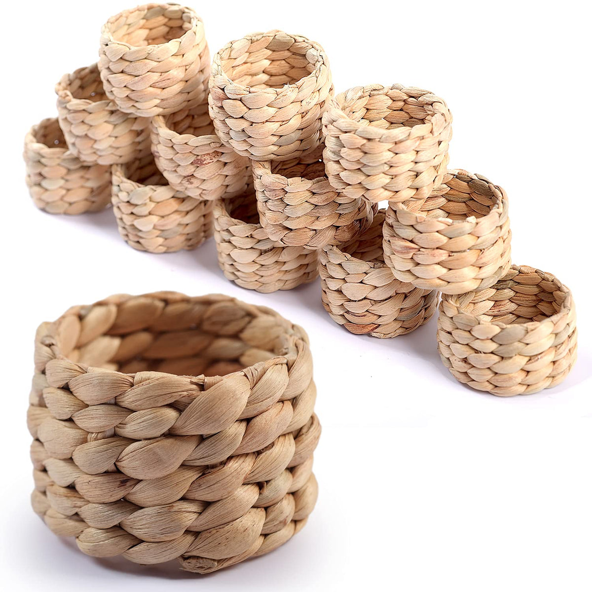 SOKFARM water hyacinth round napkin ring, natural texture for refined table presentation.