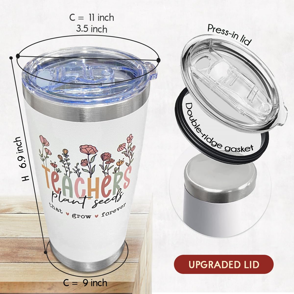 SOL VIBES tumbler lid close-up highlighting non-BPA lid