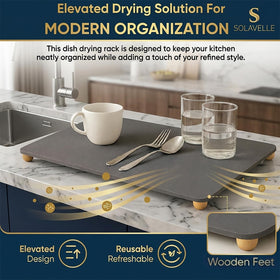 SolaVelle Stone Drying Mat elevated feet view highlighting airflow and steady support