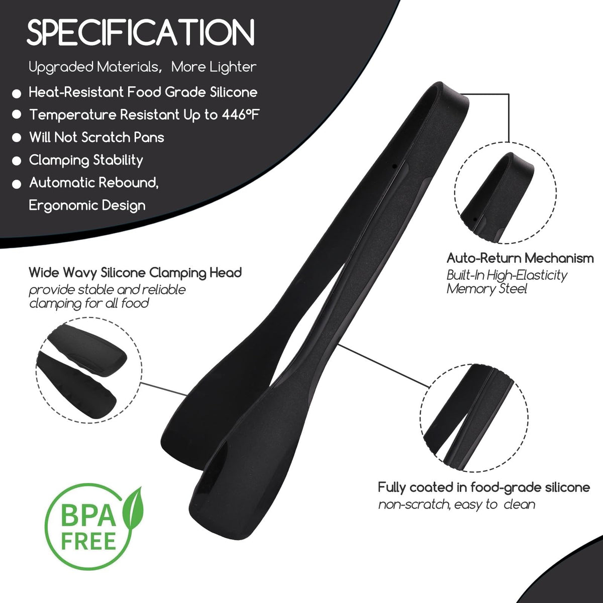 SOLEADER dual-tip design offers serrated for steaks and straight tips for salads.