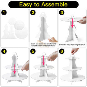 Soleebee 3-tier cupcake stand white featuring suspension hole for easy carrying.