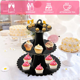 Soleebee dessert tower showing cupcakes and fruits on multiple tiers