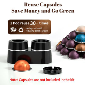 SOLIDATOR refill pod kit showing filling funnel and tamper in use