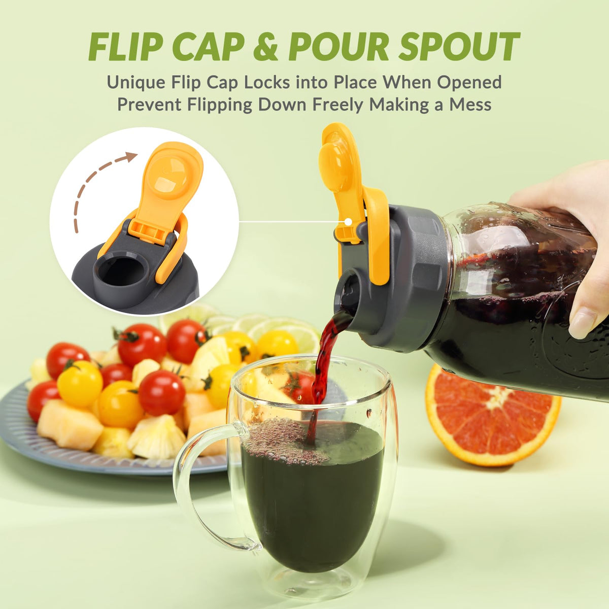 SOLIGT red regular-mouth lid demonstrates secure snap closure