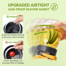 SOLIGT red lid with leak-proof seal ideal for dressings and teas