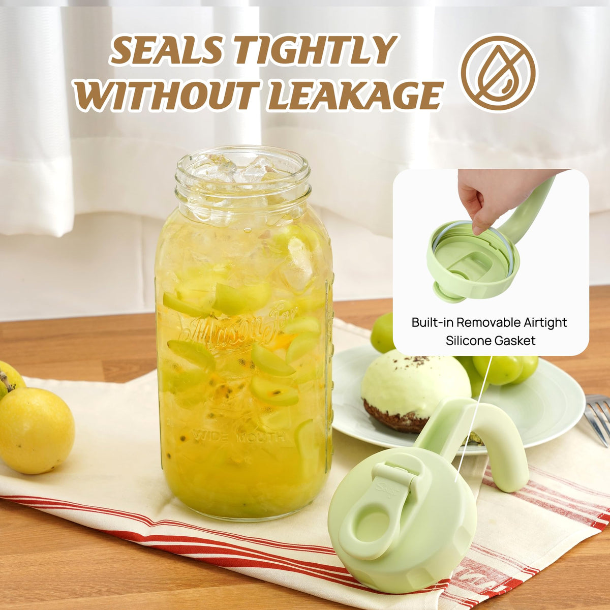 SOLIGT BPA-free lid and durable glass for long-lasting use.