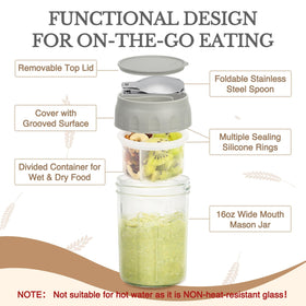 SOLIGT divided compartment keeps fruits and nuts separate.