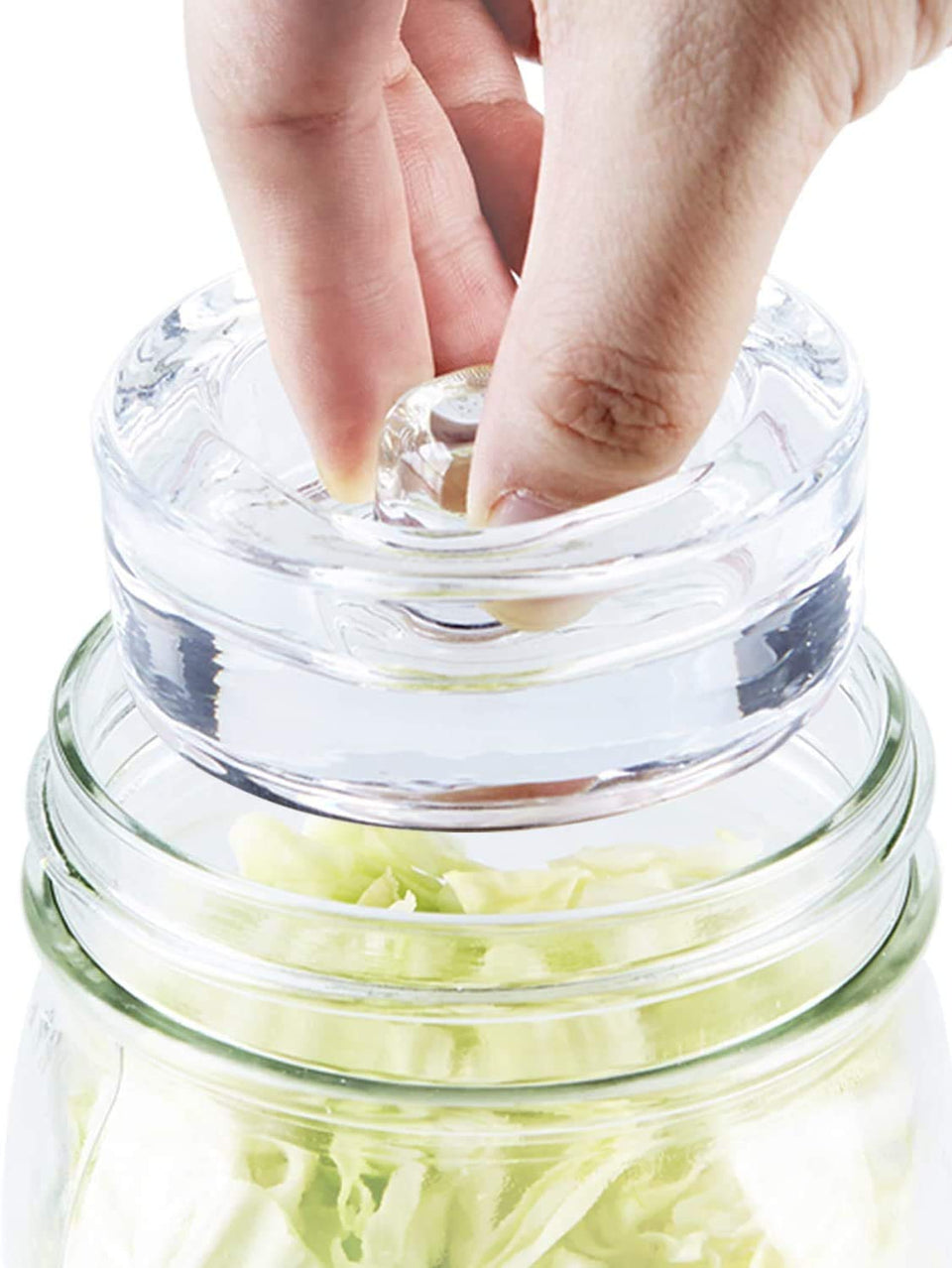 SOLIGT fermentation weights with easy grip handle for effortless jar removal and stability.