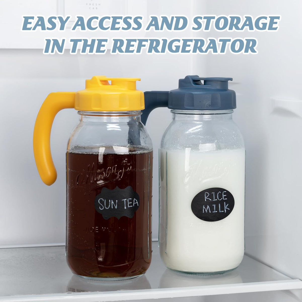 SOLIGT 64 oz mason jars in fridge-ready set for everyday use