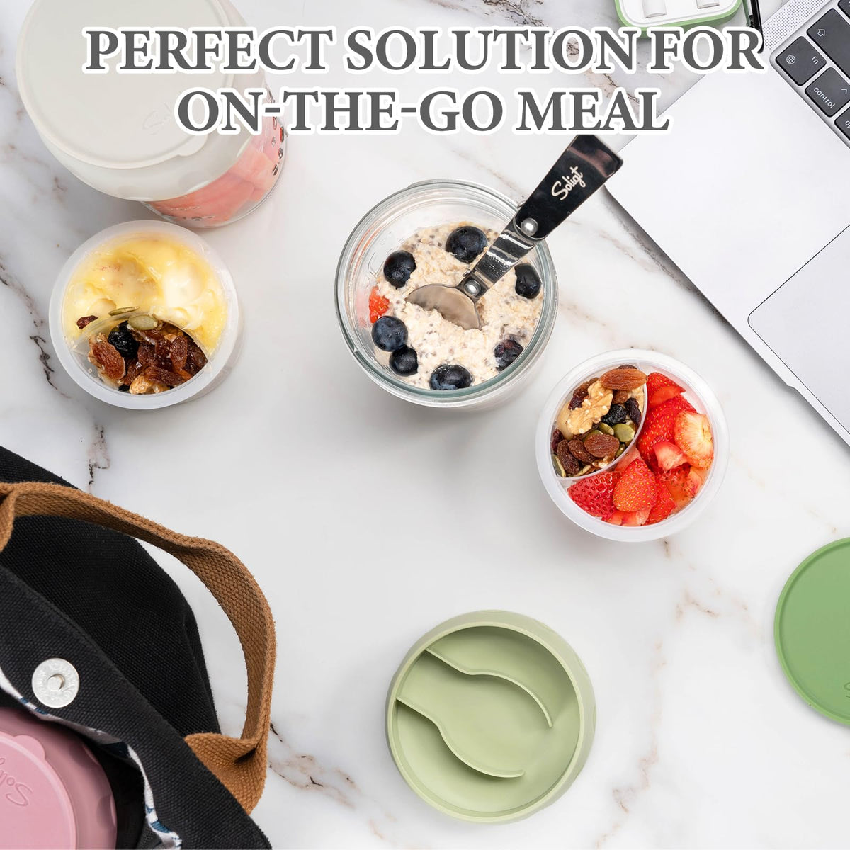 SOLIGT leakproof silicone rings ensuring secure transport and fridge storage