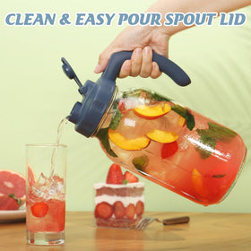 SOLIGT wide-mouth jar with pour spout lid for smooth one-handed pouring