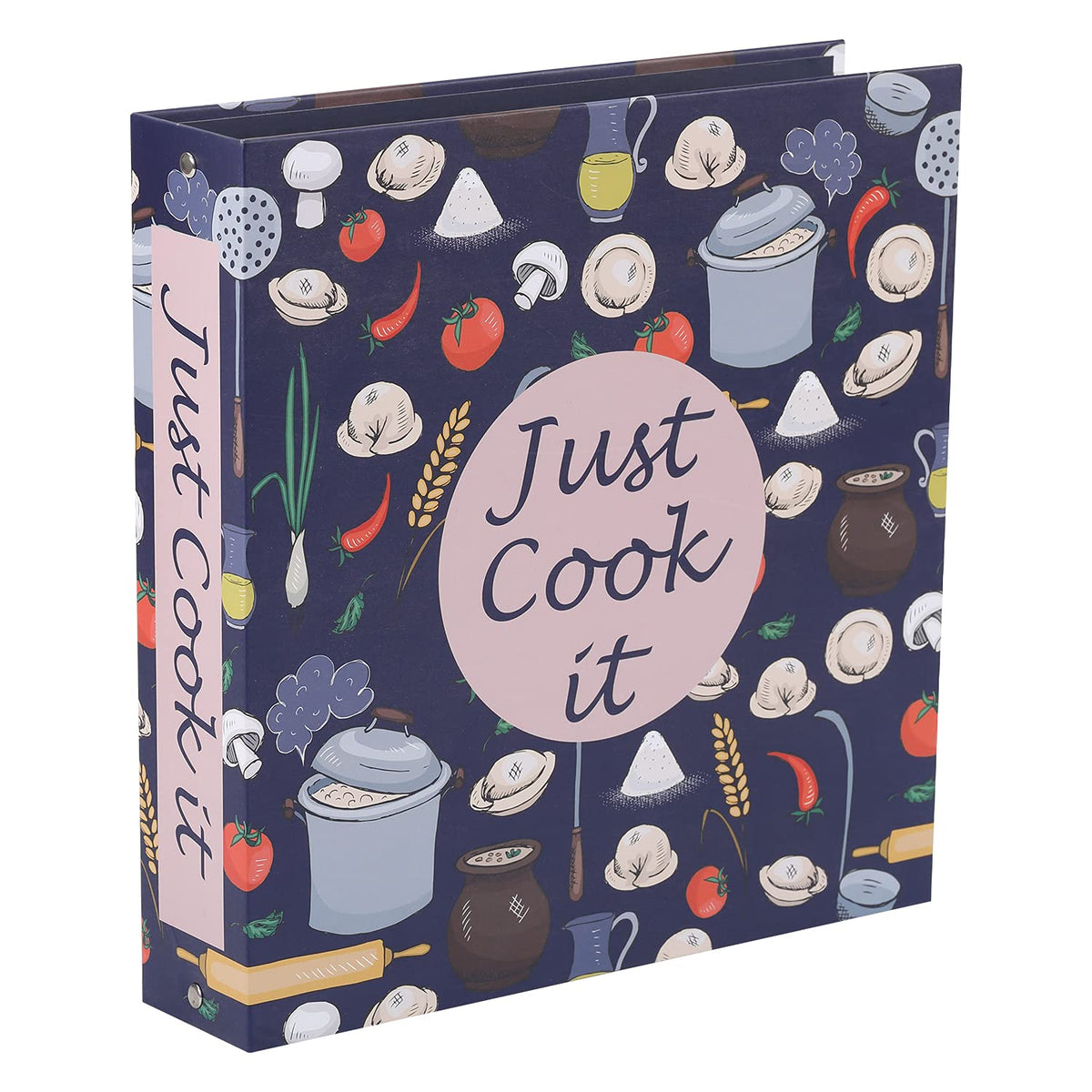 SOLIGT Recipe Binder Kit cover in grain design offers durable protection for your recipes.