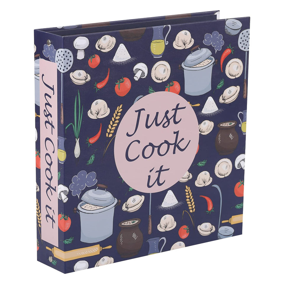 SOLIGT Recipe Binder Kit cover in grain design offers durable protection for your recipes.