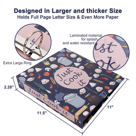 SOLIGT Recipe Binder Kit dividers help organize recipes quickly.