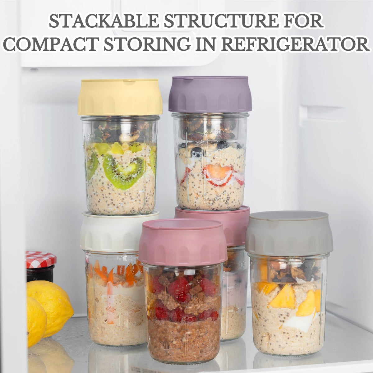 SOLIGT stackable lid design saves fridge space and simplifies storage.