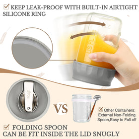 SOLIGT wide-mouth glass mason jar ideal for oats or yogurt.