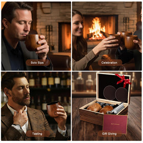 Solunvia 17-piece gift set boxed for premium whiskey gifting.