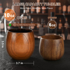 Solunvia durable wooden bourbon glass designed for everyday use.