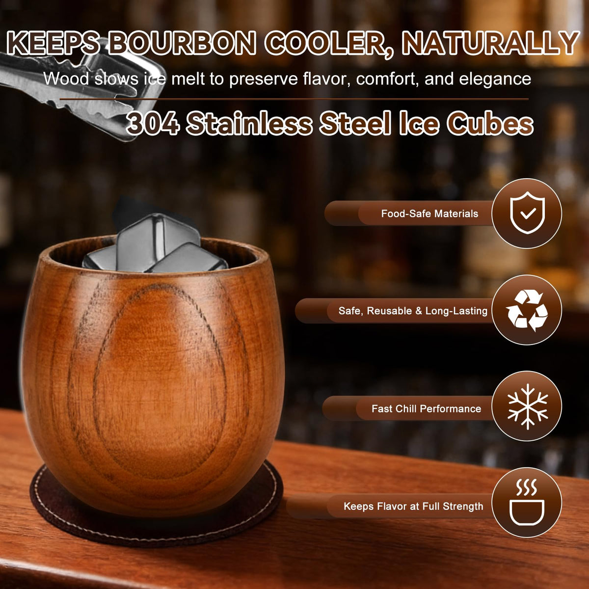 Solunvia stainless steel ice tongs for easy serving.