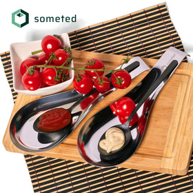 SOMETED dishwasher-safe spoon rest for easy cleanup after cooking.
