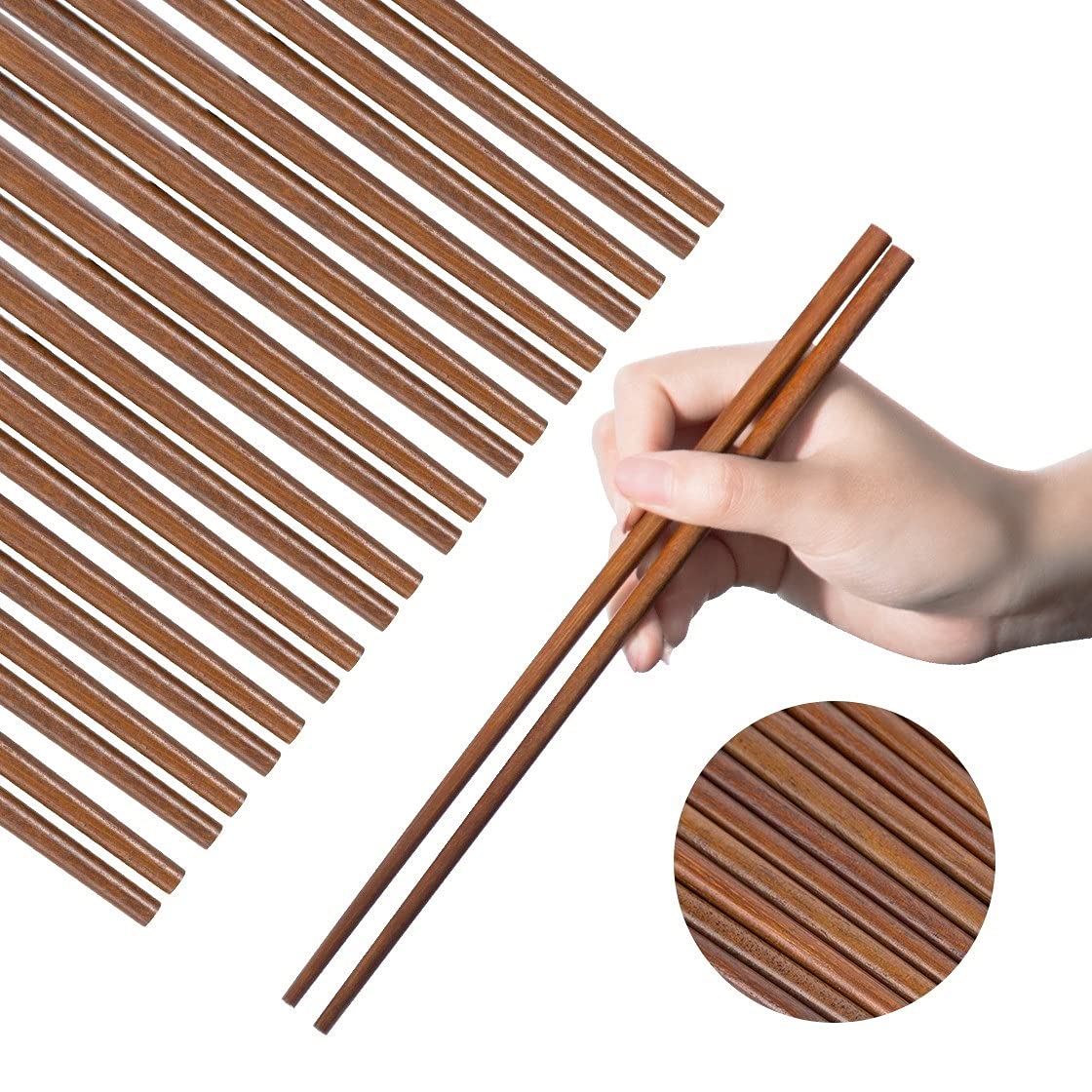 SOMOYA wooden chopsticks 10 pairs ready for everyday dining.