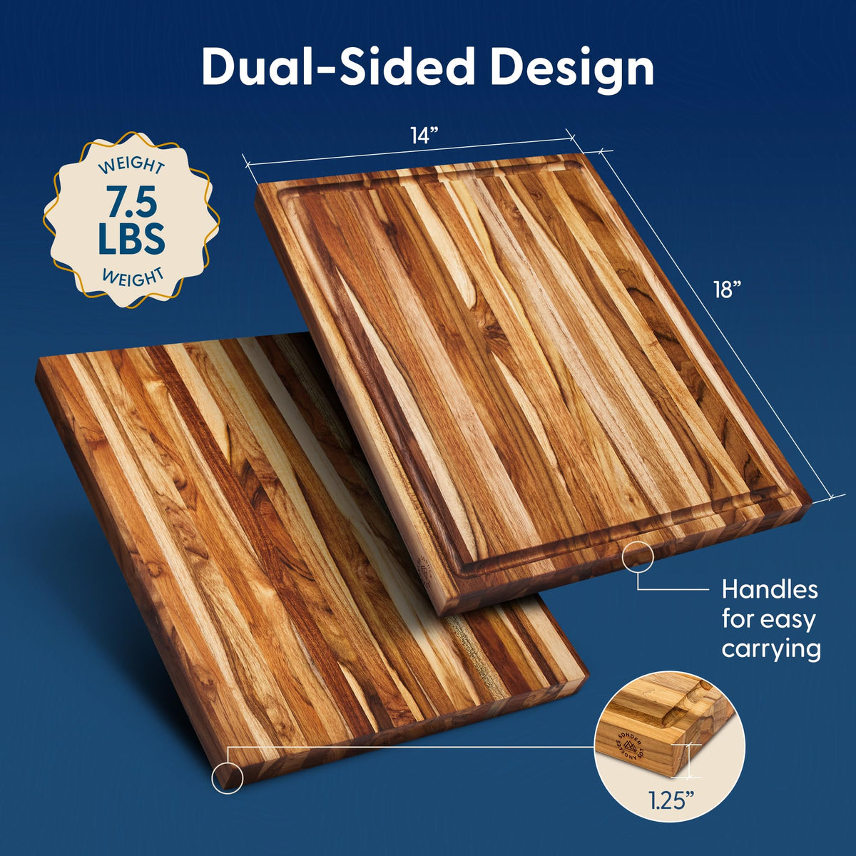 Sonder Los Angeles Laurel teak cutting board featuring premium moisture-resistant material.