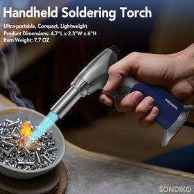 Sondiko torch close-up highlights lightweight aluminum body.