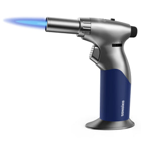 Sondiko Dual Flame Torch top view; compact aluminum body for easy handling.