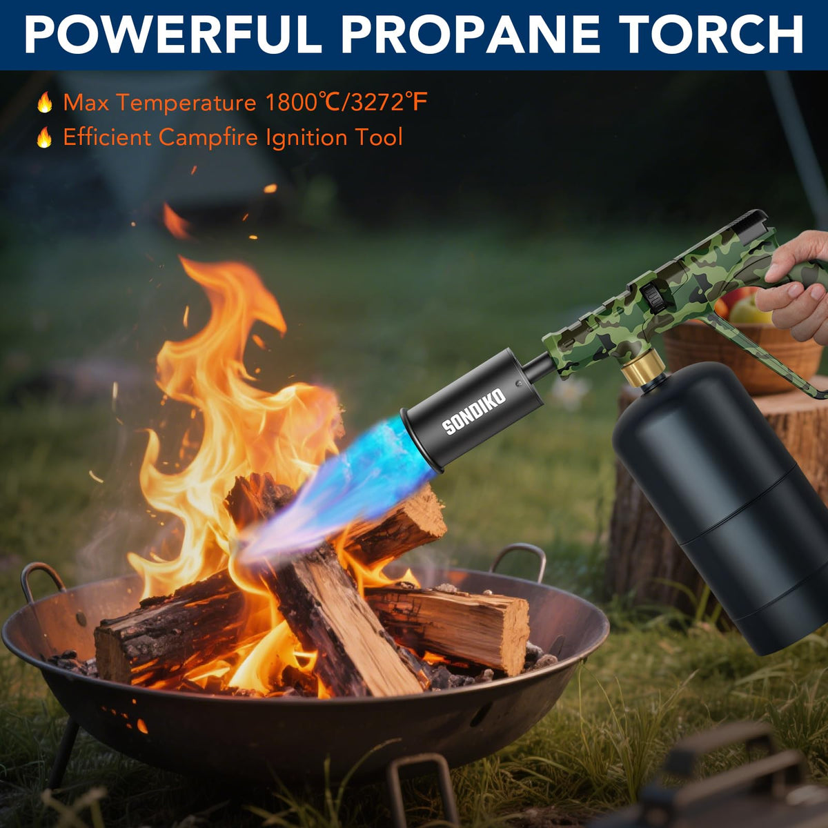 Sondiko torch head for sous vide searing delivers controlled heat for restaurant-quality results.