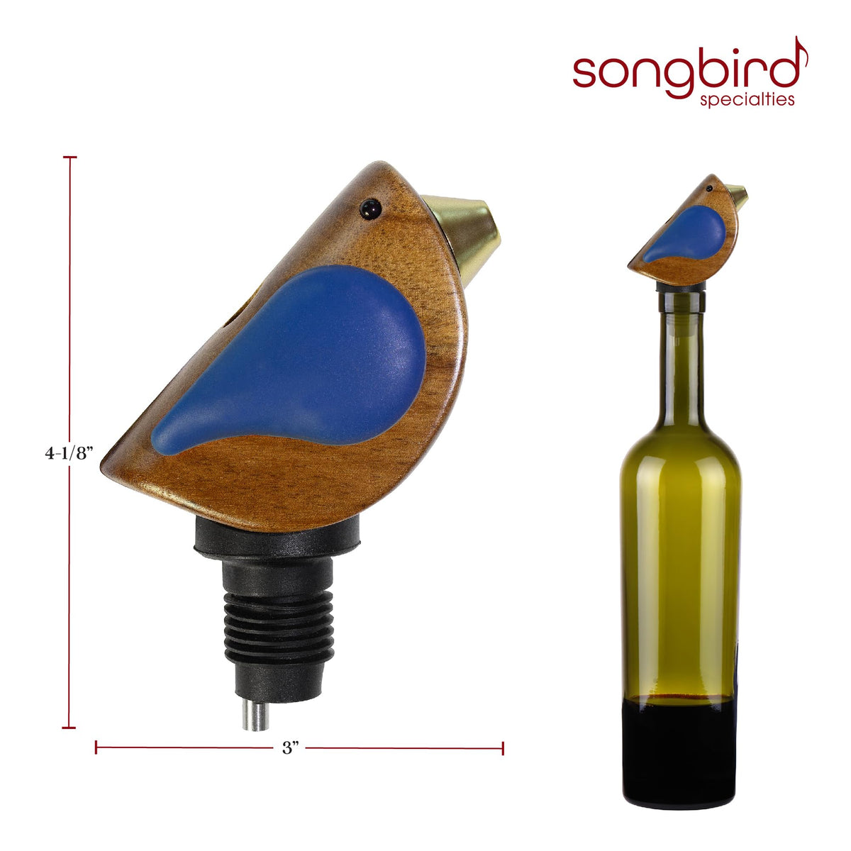SONGBIRD SPECIALTIES gift-ready pourer for wine lovers and entertaining.