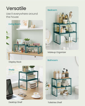 SongMics cabinet organizer two-pack serves as a small cat table.