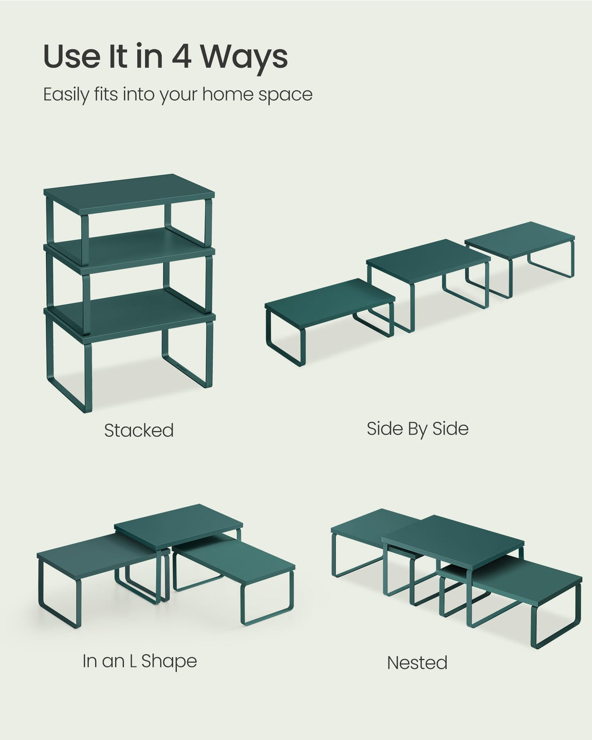 Songmics cabinet organizer durable engineered wood and metal construction lasts.