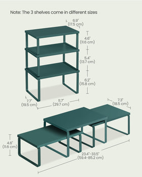 Songmics cabinet organizer L-shape setup fits awkward corners neatly.