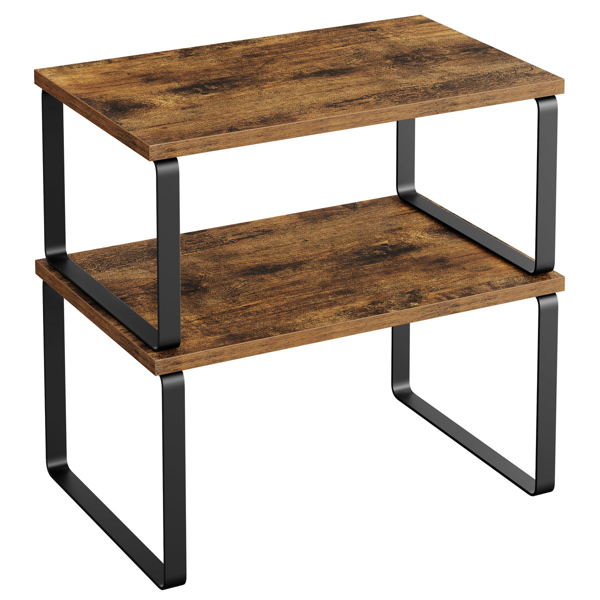 SongMICS cabinet organizer left view shows compact stackable design for easy countertop storage.
