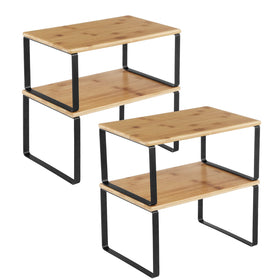 Songmics cabinet organizer set on counter showing a spice rack for quick cooking access